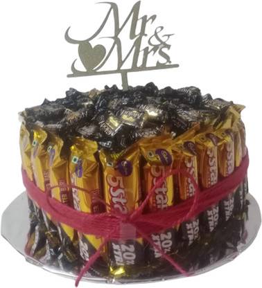 Cadbury 5 Star Chocolates & Melody Candy & Mr & Mrs Cake Topper Combo