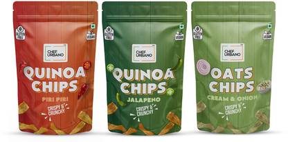 Chef Urbano Healthy Chips Piri Piri, Jalapeno and Cream & Onion combo 85gm Pack of 3 Combo
