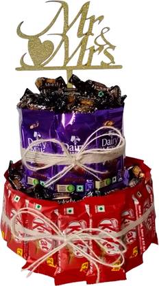 NESTLE Kit Kat | Dairy Milk | Melody chocolates & Mr & Mrs Cake Topper Combo