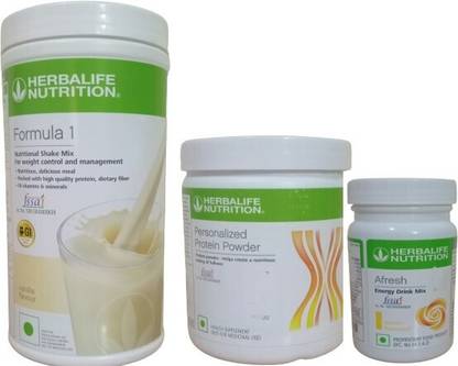 HERBALIFE Combo: Formula 1 Nutritional Shake+Protein Powder+Afresh Energy Drink Combo