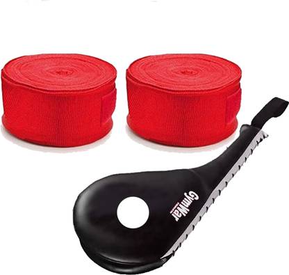 GymWar Combo of Double Face Kicking Pad and Boxing Hand Wrap Kicking Shield