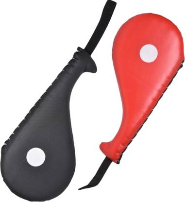 Omspo Kick pad focus fan pad for karate 2 pcs combo red and black Kicking Shield