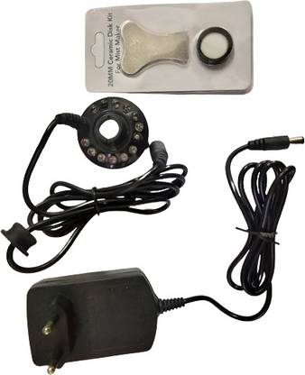 Vinayakart 12 LED Mist Maker Fog Machine Fog Smoke Machine & 20MM Ceramic Disk, Key Tool Fog Smoke Machine