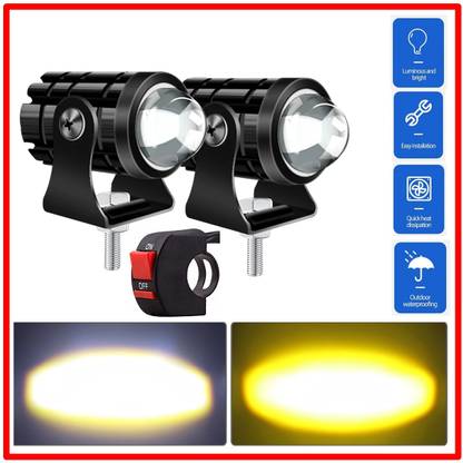 SONSOU LED Fog Lamp Unit for Bajaj, Hero, Honda, Royal Enfield, Suzuki, TVS Gixxer, Universal For Car