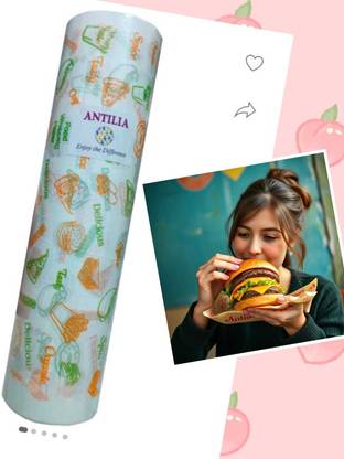 ANTILIA 100 M Butter Paper for Roti, Cake, Burger & Pizza Parchment Paper
