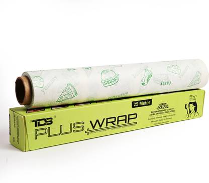 TDS PLUS WRAP 25 Meter Print Food Wrap Butter Paper Roll|100% Oven & Microwave Safe Parchment Paper