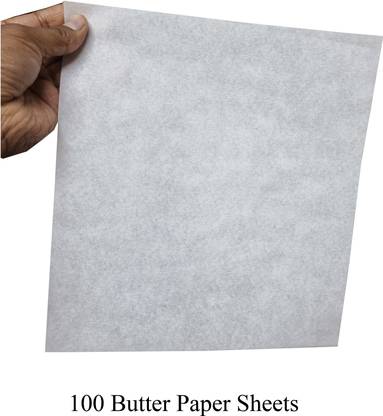 BuyFeb Pack of 100 Butter Paper Sheets for Food wrapping Paper Foil
