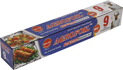 AGRO FOIL Pack of 2 9M Food Wrapping Paper for Roti Roll Wrap, Burger Wrap, Hot &Oily Food Parchment Paper