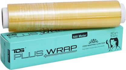 TDS PLUS WRAP 500 Meter Food Wrapping/Storage Cling Film (Pack 1) Shrinkwrap