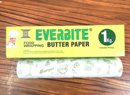Everbite Premium 100% Food Grade Butter Paper Roll, Used for Roti,Cake,Burger Wrapping Parchment Paper
