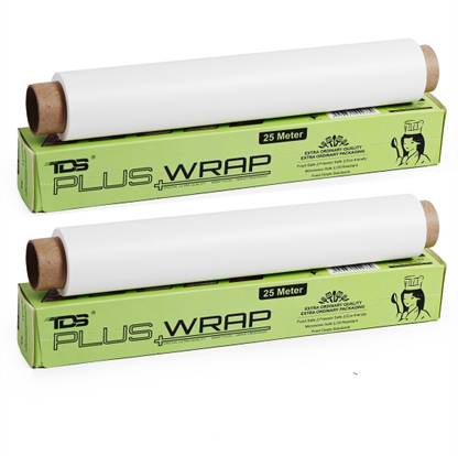 TDS PLUS WRAP 25 Meter Food Wrapping Butter Paper (White, Pack 2) Paper Foil