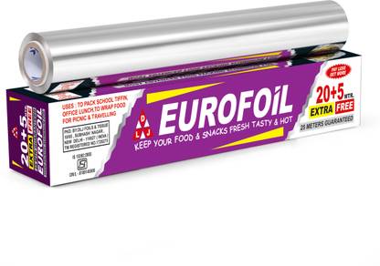EUROFOIL Aluminium foil paper 25 Mtr | Silver Foil Paper Aluminium Foil