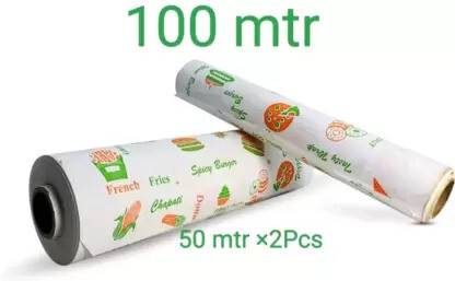 Delicious Food-Safe Butter Paper (100M) Roll, Nonstick & Resistant Free Food Print Paper Parchment Paper