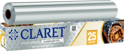 CLARET Aluminium Foil 25 Meter Food Grade Strong Durable for Wrapping & Baking Aluminium Foil
