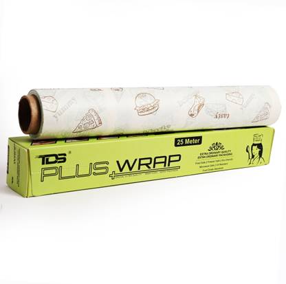 TDS PLUS WRAP 25 Meter Food Wrapping Butter Paper (Brown Print, Pack 1) Paper Foil