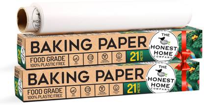 The Honest Home Company Baking Paper Roll 42 Meter- 2 Pack Parchment Paper, Reusable Baking Paper(21+21) Shrinkwrap