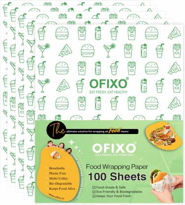 OFIXO Food Wrapping Paper Sheets, Multi-Purpose, Wrap Roti, Sandwich, Burger & More! Paper Foil