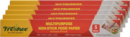 Freshee 5 Meter Food Wrapping Paper Pack of 5, Wrap Multipurpose Non-Stick Food Paper Shrinkwrap