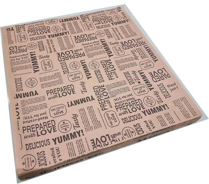 Minso Food Wrapping Sheets, 11x12 Inch, Newspaper Print Brown Base Paper (Pack of 250) Parchment Paper