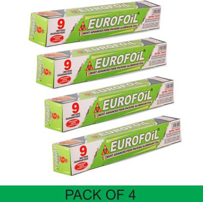 EUROFOIL 9 Mtr Silver Foil Paper Roll | Food Wrapping Paper for Roti | Aluminium Foil