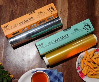 TDS PLUS WRAP 500 Meter Food Storing Wrapping Cling Film & 72 Meter Food Wrapping Aluminium Foil