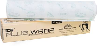 TDS PLUS WRAP 30 Meter Printed Food Wrapping Butter Paper Roll (Pack of 1)||Wrapping Butter Paper||100% Oven & Microwave Safe Up To 220°C||No Wax Added Or Coating||Organic & Biodegradable Parchment Paper