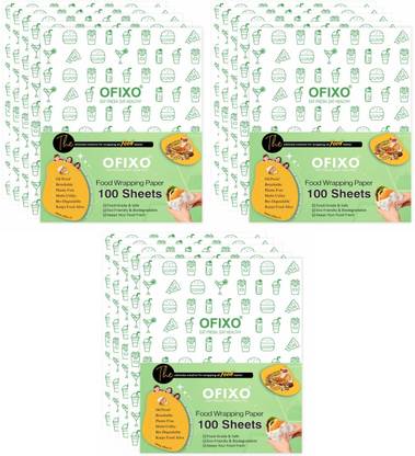 OFIXO Food Wrapping Paper 300 Sheets | Wrap Parantha, Roti, Sandwich, Burger & More! Shrinkwrap