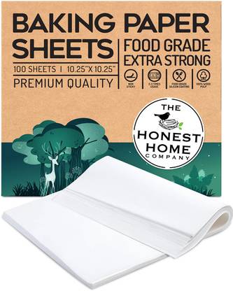 The Honest Home Company Non Stick Baking Paper Sheets 100Pcs - Reusable, For Baking, Oilproof Parchment Paper