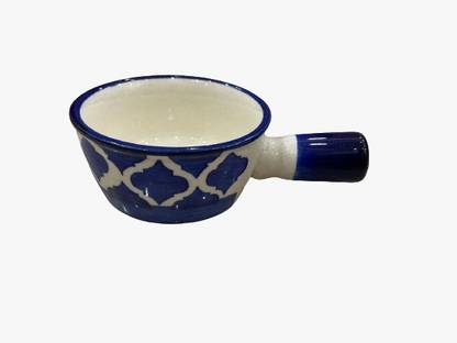 Your Local Store Blue Fondue Set // Melting Oil Burne Pot for Cheese Chocolate with 1 Tealight Ceramic Fondue Set
