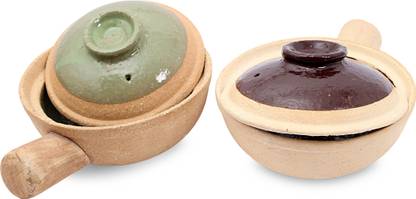 kalakriti Ceramic Fondue Pot for Serving, Soup Bowl Fondue Pot with Lid Ceramic Fondue Set