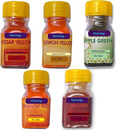 Mythology Synthetic Food Colour 5 Each One 20gm Multicolor