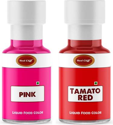 RED CLIFF Liquid Food Color | Combo Pack Of 2 | Pink, Red