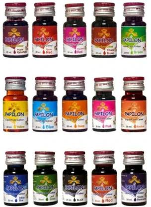 PAPILON Liquid Food Colour 20ml x 15 bottles ( ) Multicolor