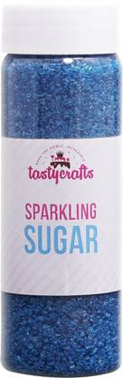 TastyCrafts Sparkling Edible Sprinkle Decorations for Cake Decor Coloured Sugar Confectionery Blue