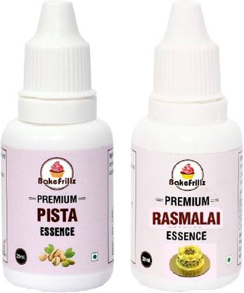 Bakefrillz Pista & Rasmalai Essence Food Flavour for cake,ice cream,indian sweets 20 ml x 2 Pista Liquid Food Essence