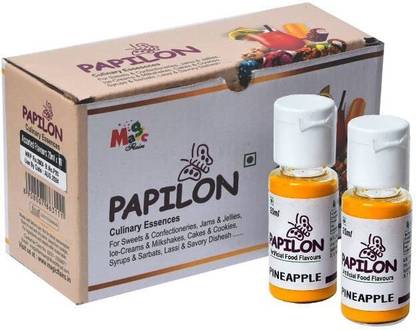PAPILON Flavouring Emulsion Pineapple Set of 10 x 20ml Pineapple Liquid Food Essence