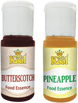 Mr.Kool Food Essence Butterscotch, Pineapple Flavors 20ml Each Combo Pack Of 2 Essence for Cake, Cookies, Ice Cream, Sweets (40ml) Butterscotch Liquid Food Essence