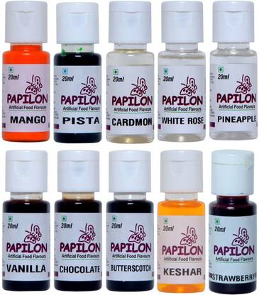 PAPILON Assorted Culinary Essence (20 Ml X 10 Bottles) Mixed Fruit Liquid Food Essence