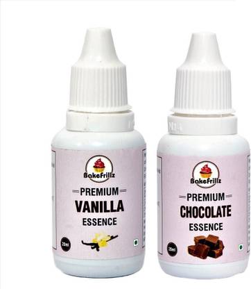 Bakefrillz Vanilla Essence & Chocolate Essence (20ml x 2) food flavour for cakes, ice cream Vanilla Liquid Food Essence