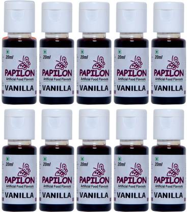 PAPILON Set of 10 Concentrated Vanilla Essence 20ml each Vanilla Liquid Food Essence