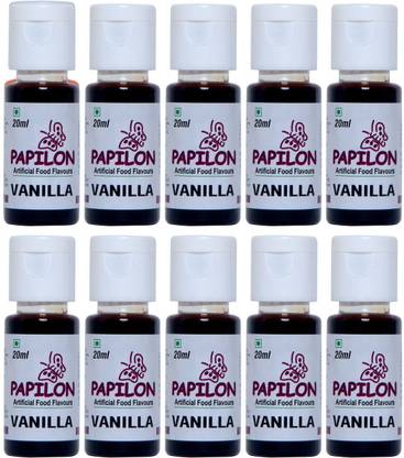 PAPILON Set of 10 Concentrated Vanilla Essence 20ml each Vanilla Liquid Food Essence