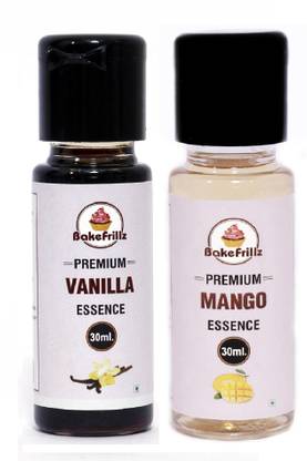 Bakefrillz Vanilla & Mango Food Flavour Essence for cake making, essence for cake baking Vanilla Liquid, Liquid Food Essence