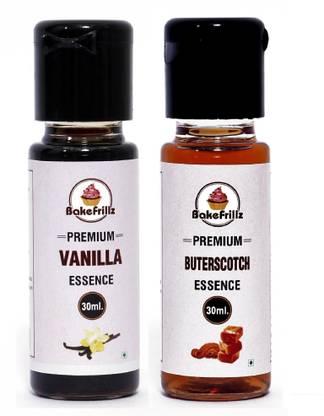 Bakefrillz Vanilla & Butterscotch Food Flavour Essence for cake making, essence for cake baking Vanilla Liquid, Liquid Food Essence