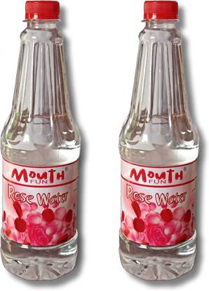 Mouthfun Rose Water (Gulab Jal) 650 ml Pack of 2| Pure and Natural Rose water | Rose Liquid Food Essence