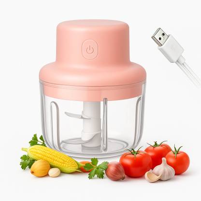 RoaRich Mini Electric Vegetable Cutter, 250ml, Rechargeable, 45W, Multipurpose 8 W Food Processor