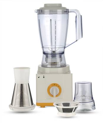 BMS Lifestyle AMR502A_Yellow 5-in-1 Food Processer, Smoothie Blender, Wide Mouth Centrifugal Juice Extractor 2-Speed for Fruits and Vegetable with Blender, Chopper Grinder, Meat Grinder 500 W Food Processor