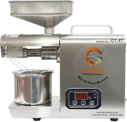 gorek technologies GT-4T 400 Watts Oil Maker Machine With Temperature Controller, Silver 400 W Food Processor