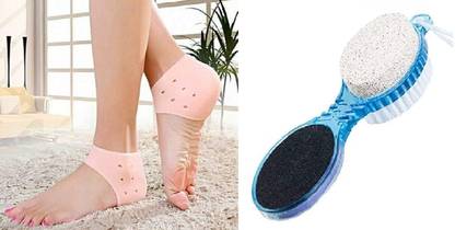 DIGSMORDEN Combo of 4 in 1 Foot File with Pedicure and Heel Socks