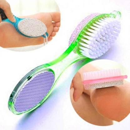 Maashakti 4 In 1 Foot Pedicure Brush, Pumice Stone, Scrubber & File For Soft Care