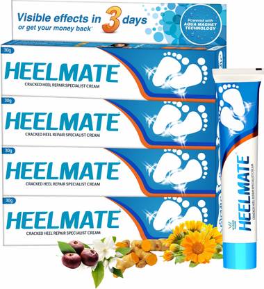 Heelmate Cracked Heel Repair Cream Pack of 4 with Free Pink Ankle Length Socks
